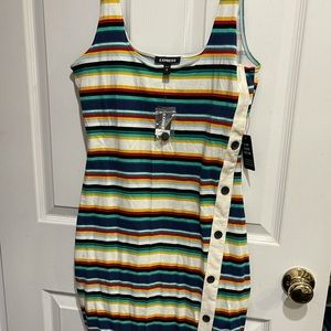 Express midi knee length striped dress
